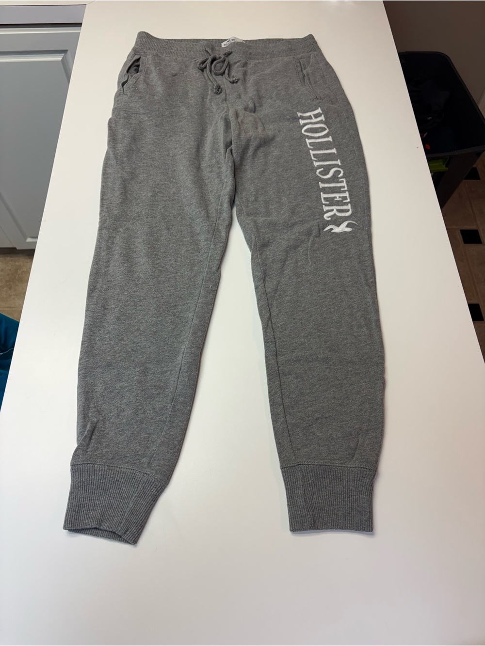 Hollister Kids Heather Gray Logo Joggers